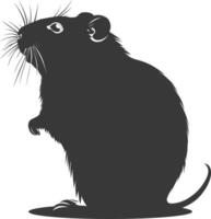 Silhouette hamster animal black color only full body vector