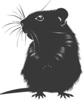 Silhouette hamster animal black color only full body vector