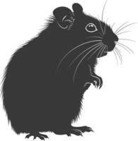 Silhouette hamster animal black color only full body vector