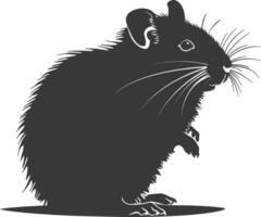 Silhouette hamster animal black color only full body vector