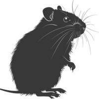 Silhouette hamster animal black color only full body vector