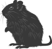 Silhouette hamster animal black color only full body vector