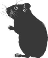 Silhouette hamster animal black color only full body vector