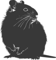 Silhouette hamster animal black color only full body vector