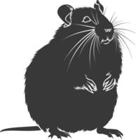 Silhouette hamster animal black color only full body vector