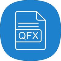 qfx archivo formato línea curva icono diseño vector