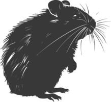 Silhouette hamster animal black color only full body vector