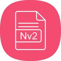 Nv2 File Format Line Curve Icon Design vector