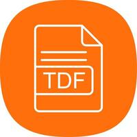 TDF File Format Line Curve Icon Design vector