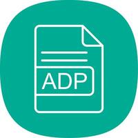 adp archivo formato línea curva icono diseño vector