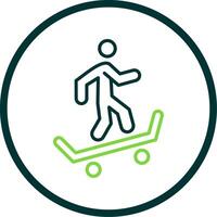 Skateboarding Line Circle Icon Design vector