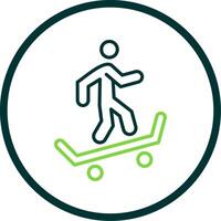 Skateboarding Line Circle Icon Design vector