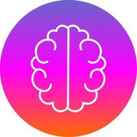 Brain Line Gradient Circle Icon vector