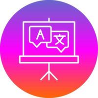 Language Line Gradient Circle Icon vector