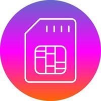 Sd Card Line Gradient Circle Icon vector