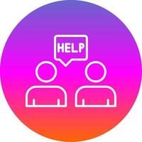 Ask For Help Line Gradient Circle Icon vector