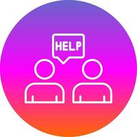 Ask For Help Line Gradient Circle Icon vector