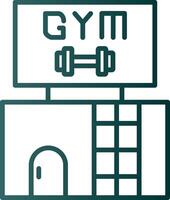 icono de gradiente de línea de gimnasio vector