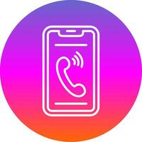 Phone Line Gradient Circle Icon vector