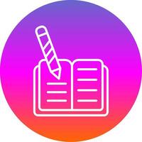 Homework Line Gradient Circle Icon vector