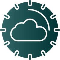 icono de gradiente de glifo de computación en la nube vector