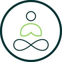 Yoga Line Circle Icon Design vector