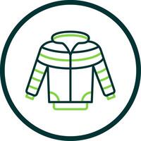 chaqueta línea circulo icono diseño vector