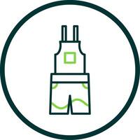 Dungarees Line Circle Icon Design vector