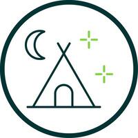 Camping Line Circle Icon Design vector