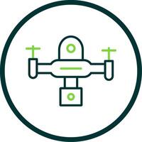 Drone Line Circle Icon Design vector
