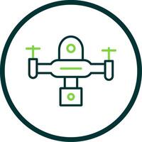 Drone Line Circle Icon Design vector