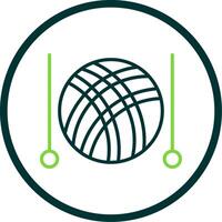 Knitting Line Circle Icon Design vector