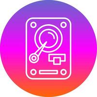 Hard Disk Drive Line Gradient Circle Icon vector