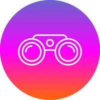 Binoculars Line Gradient Circle Icon vector