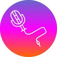 Microphone Line Gradient Circle Icon vector