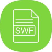 swf archivo formato línea curva icono diseño vector