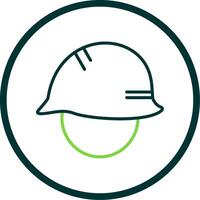 Helmet Line Circle Icon Design vector