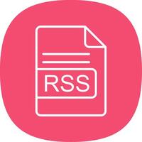 rss archivo formato línea curva icono diseño vector