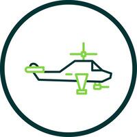 Heliciopter Line Circle Icon Design vector