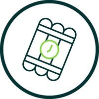 Bomb Line Circle Icon Design vector