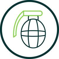 Grenade Line Circle Icon Design vector