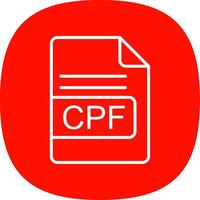 cpf archivo formato línea curva icono diseño vector