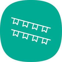 Bunting Line Curve Icon Design vector