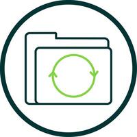 Folder Line Circle Icon Design vector