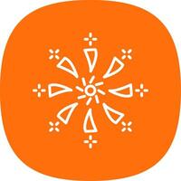 Firework Line Curve Icon Design vector
