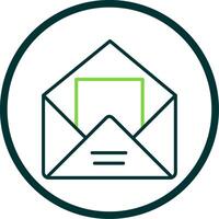 Envelope Line Circle Icon Design vector