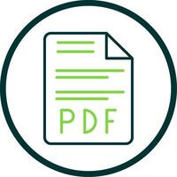 pdf línea circulo icono diseño vector