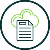 Cloud Data Line Circle Icon Design vector
