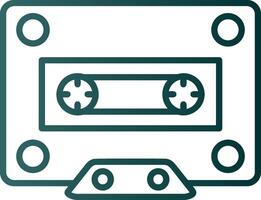 Cassette Line Gradient Icon vector