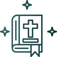 icono de degradado de línea de biblia vector